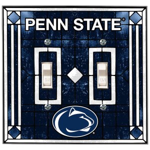 painted glass double switch plate cover with Penn State and Athletic Logo